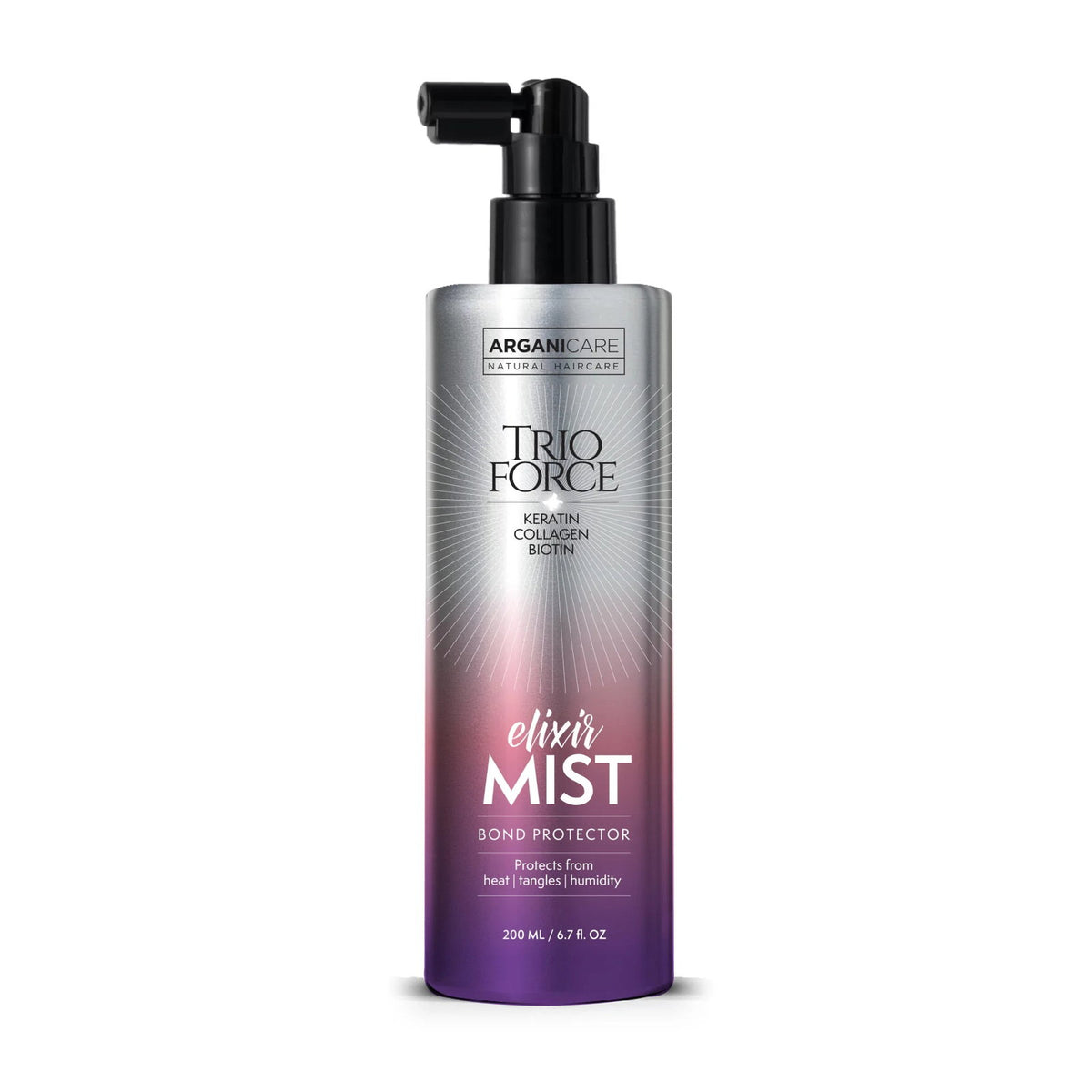 Arganicare, Trio Force Elixit Mist, Hair Spray Treatment, Thermal protection, 200 ml