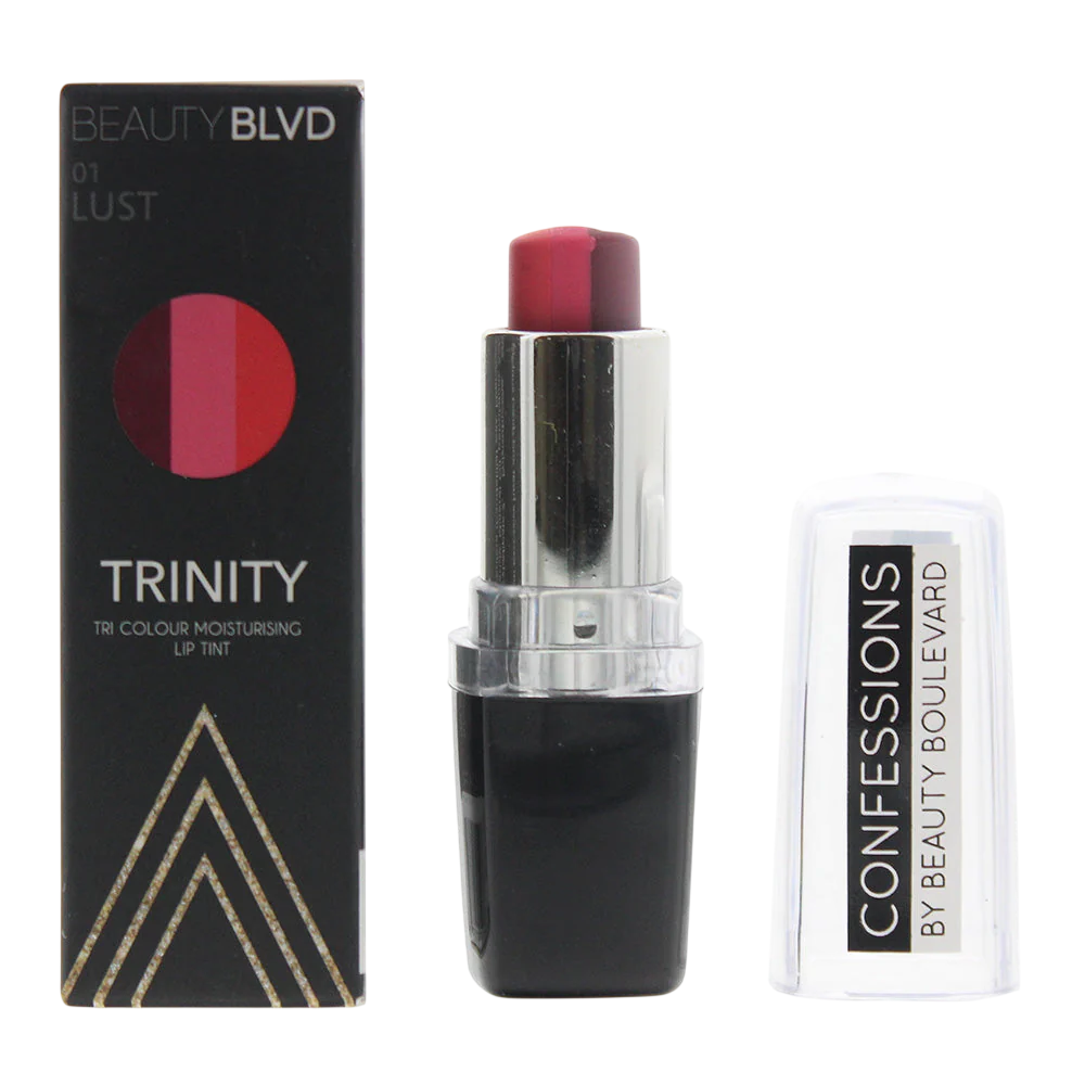 Beauty Blvd, Trinity Tri Colour, Moisturising, Cream Lipstick, 01, Lust, 8 g