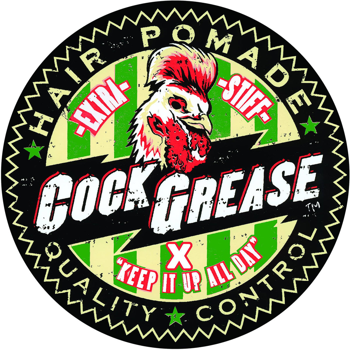 Cock Grease, Extra Slick No X, Hair Styling Pomade, Shine Finish, Extra Hold, 100 g
