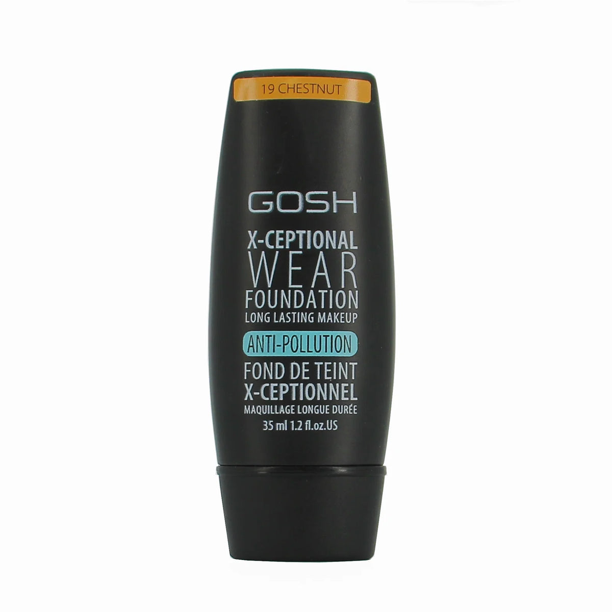 Gosh, X-Ceptional Wear, Vitamin E, Long Lasting, Cream Foundation, 19, Chestnut, 30 ml