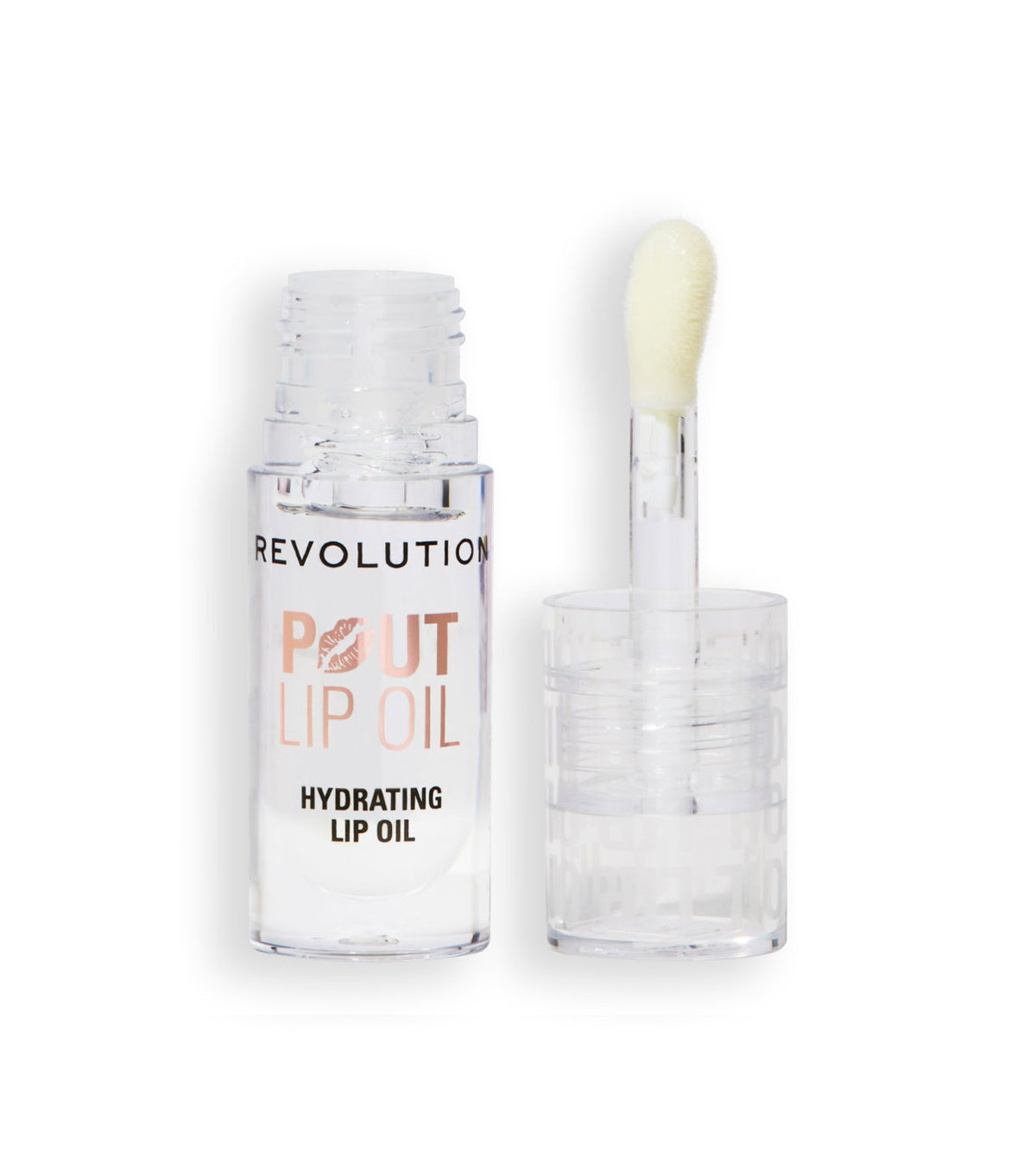 Makeup Revolution, Pout, Vegan, Glossy, Lip Oil, Lychee Clear, 4 ml