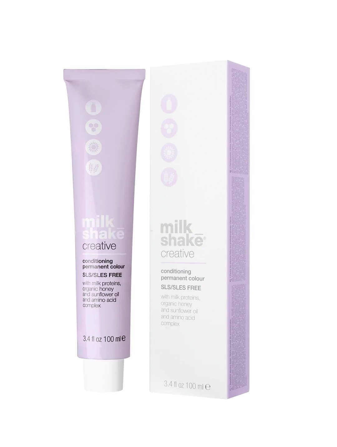 Milk Shake, Creative, SLS/SLES-Free, Permanent Hair Dye, 7.117AA Intense Ash Medium Blond, 100 ml