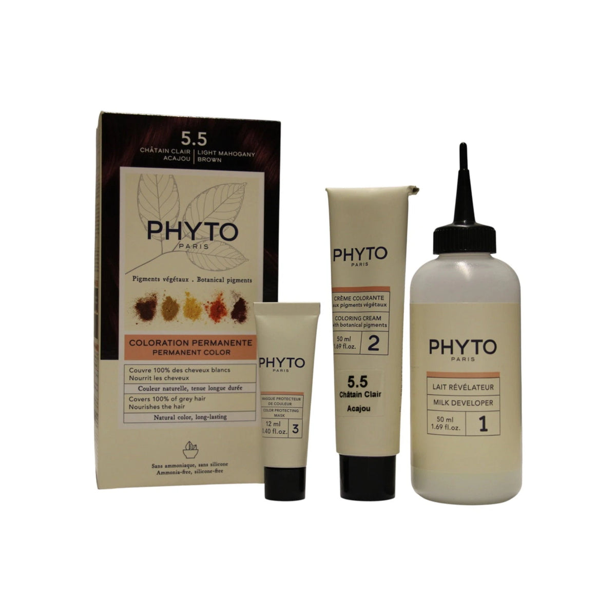 Phyto Color Kit Permanente Haarfarbe 5.5 Helles Mahagonibraun 50 ml