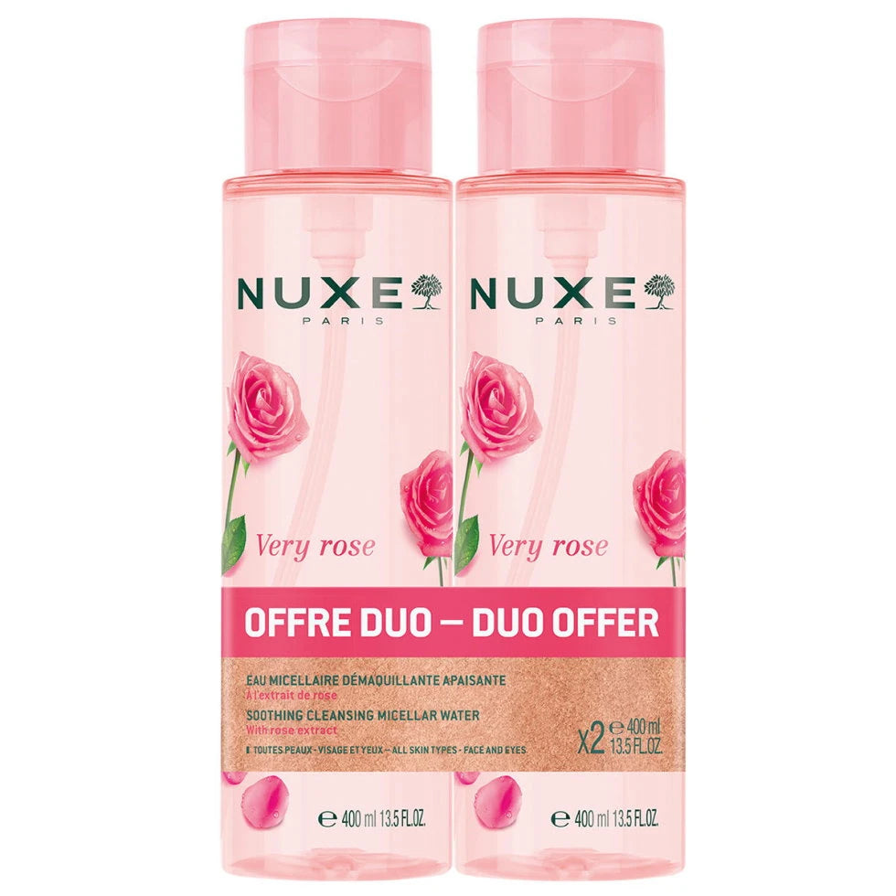 Set Duo, Nuxe, Very Rose, Cleansing & Soothing, Micellar Water, For Sensitive Skin, 2 pcs, 400 ml