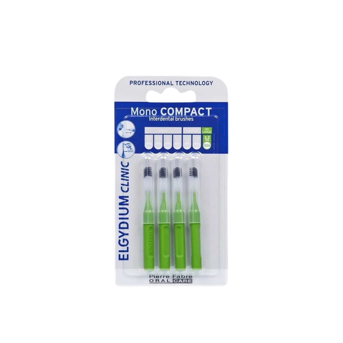 Set, Elgydium, Interdental Brush, Green, 4 pcs