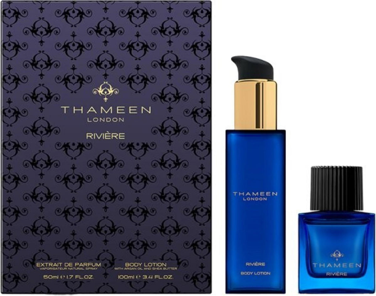Set Thameen London: Riviere, Extrait De Parfum, Unisex, 50 ml + Riviere, Body Lotion, Body, 100 ml
