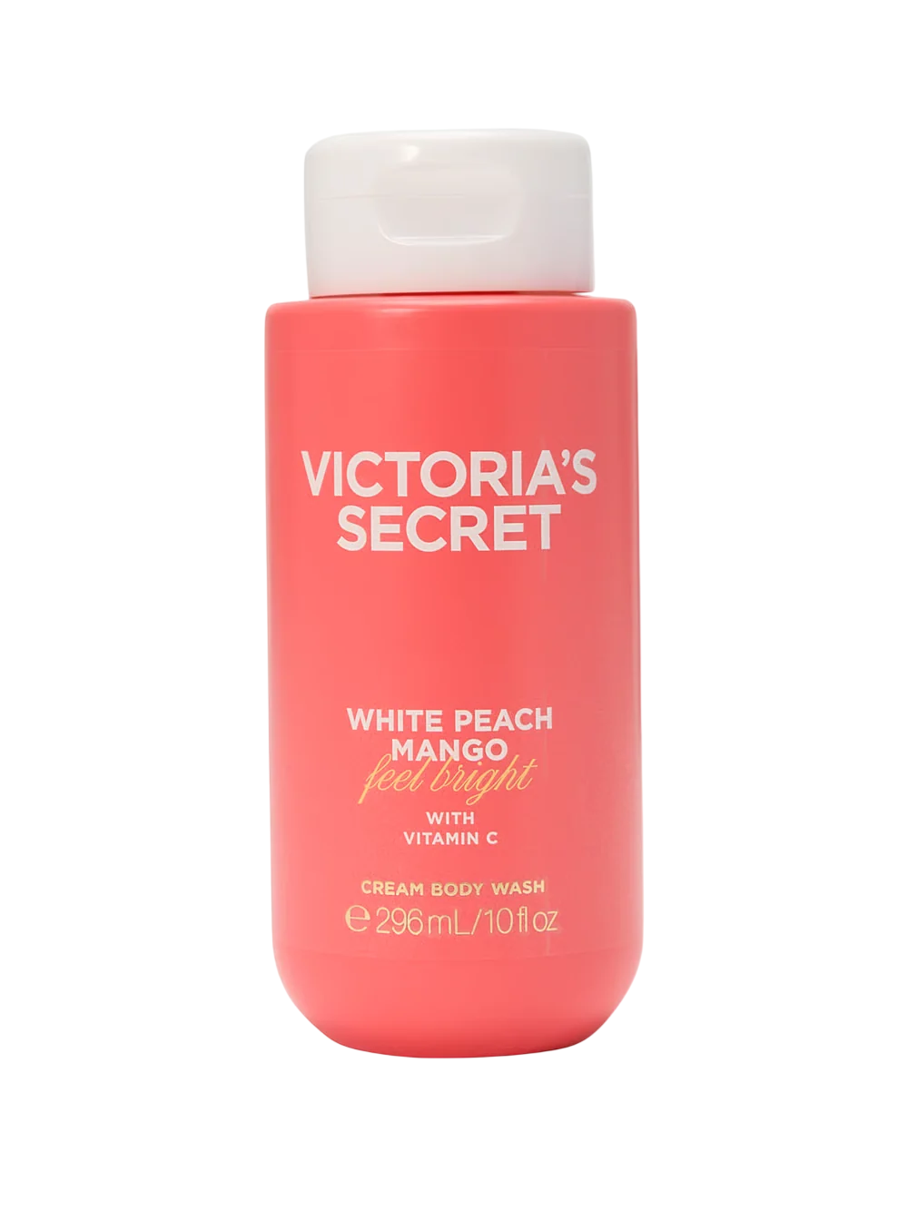 Victoria's Secret Weißer Pfirsich Mango Feel Bright Cremedusche mit Vitamin C, 296 ml